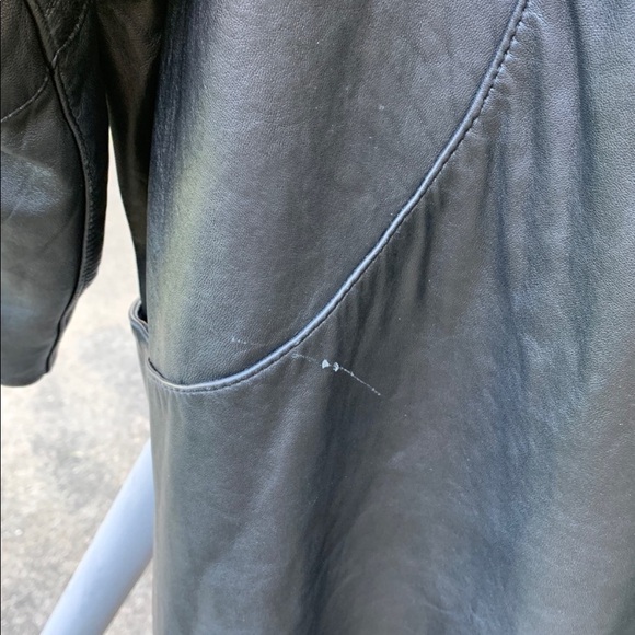 Rad 80’s Vintage Genuine Leather Duster Trench Overcoat - Picture 11 of 13